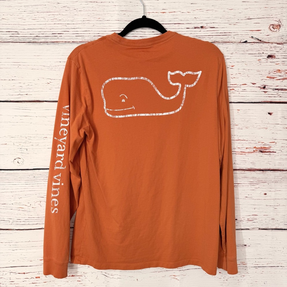Vineyard Vines Shirt Mens Sz S Big Whale Logo Preppy Nautical Beach Orange